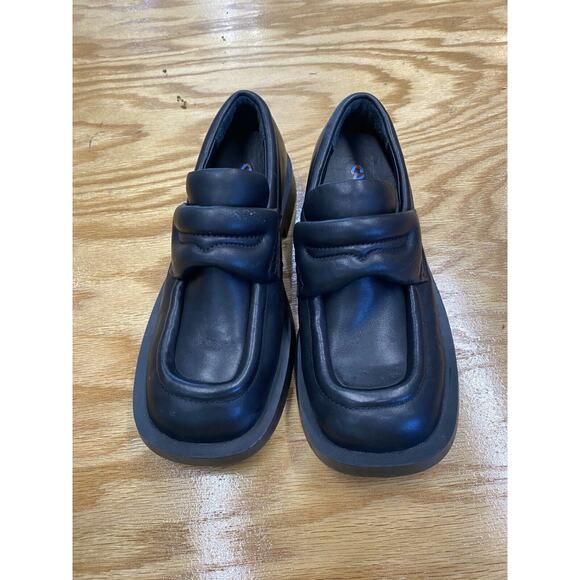 Camperlab Mil 1978 Loafer Womens 7 Black Leather Slip-On Casual Square Toe S72 - Picture 1 of 6